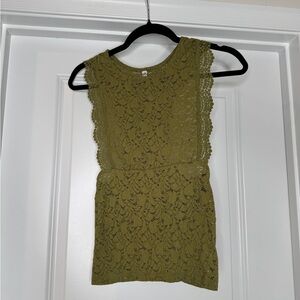 Free People Women's Green Lace Tank Top Camisole, Sz XS